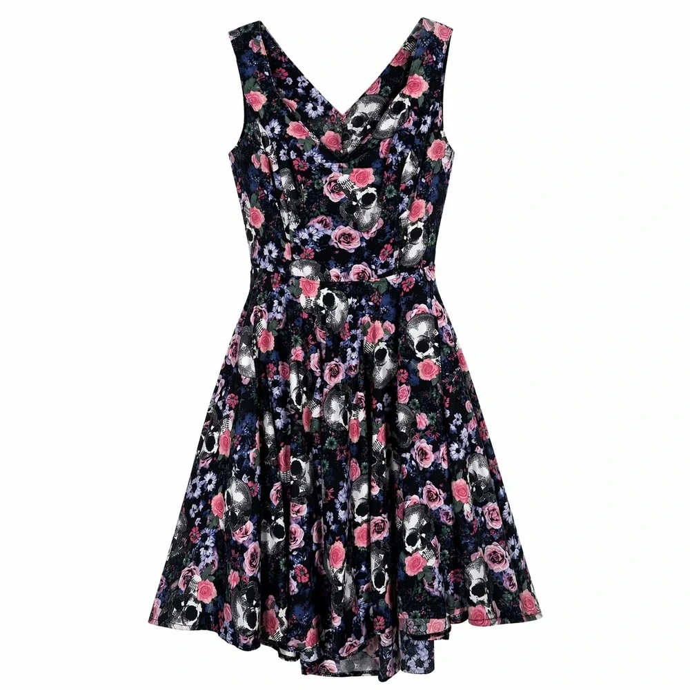 pink and black goth dress Gothic Plus Size Striped Ink Painting Ombre Print Cinched Dress  Rgothic
